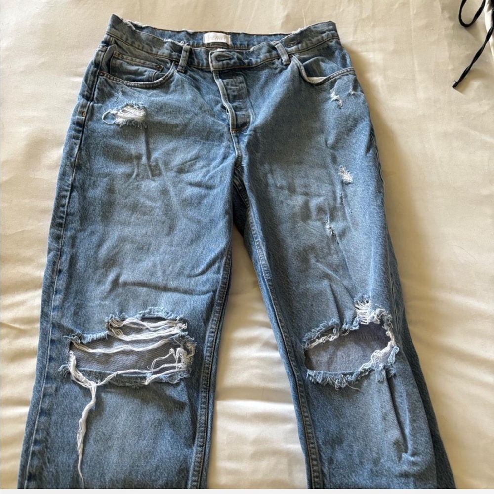 Boyish Blue Boyfriend Jeans Distressed Vintage